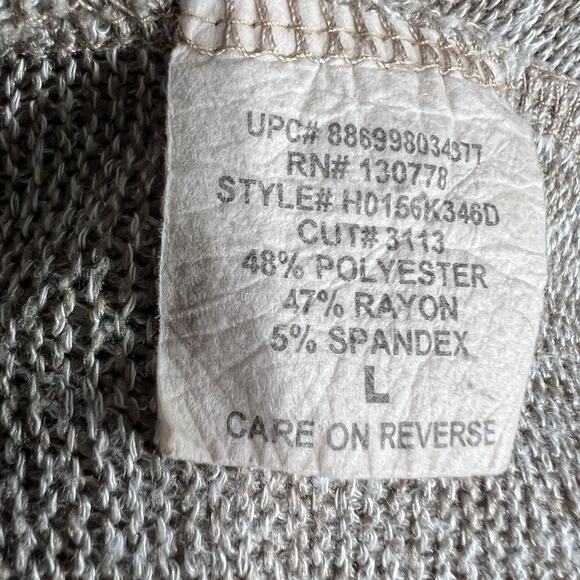 About A Girl Womens Knit Cardigan Sweater Open Front Pockets Lightweight Tan Lar - Picture 7 of 8